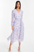 Chiffon Jacquard Wrap Long Sleeve Maxi Dress - Multi