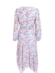 Chiffon Jacquard Wrap Long Sleeve Maxi Dress