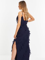 Chiffon Ruffle Maxi Dress