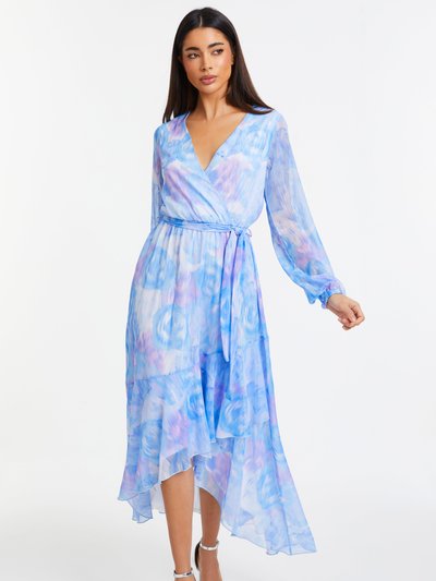 Quiz Chiffon Water Color Long Sleeve Maxi Dress product