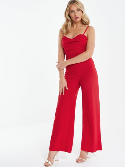 Quiz Cowl Neck Palazzo Jumpsuit - Red product