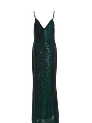 Cowl Neck Sequin Fishtail Evening Dress