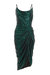 Cowl Strappy Sequin Ruched Midi Dress