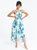 Floral Chiffon Halterneck Keyhole Tiered Dress - Blue