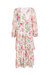 Floral Chiffon Jacquard Button Detail Dress