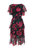 Floral Printed Chiffon Glitter Tiered Midi Dress