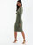 Green Knot Front Bodycon Dress