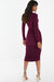 High Neck Long Sleeve Midi Dress