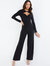 Ity Jumpsuit With Keyhole Neck And Long Sleeves - Black