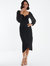 Long Sleeve Midi Dress - Black