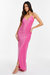 Lurex Wrap Diamante Strap Maxi Dress - Pink