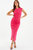 Maxi Dress With Wrap Button Detail - Pink
