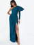 Metallic One-Sleeve Evening Dress - Green