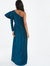 Metallic One-Sleeve Evening Dress