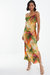 Multi Color Marble Printed Midi Dress