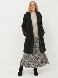 Mylah Teddy Longline Coat - Black