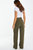 Olive Green Buckle Detail Palazzo Pant