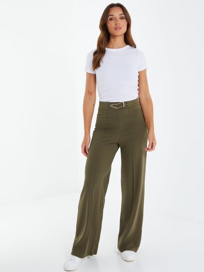 Quiz Olive Green Buckle Detail Palazzo Pant product