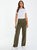 Olive Green Buckle Detail Palazzo Pant - Olive Green