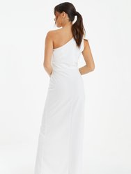 One-Shoulder Bow Detail Maxi Dress