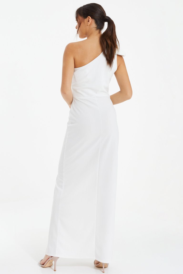 One-Shoulder Bow Detail Maxi Dress