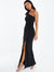 One-Shoulder Bow Detail Maxi Dress