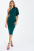 One Shoulder Midi Dress - Green - Green