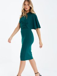 One Shoulder Midi Dress - Green