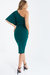 One Shoulder Midi Dress - Green