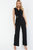 Palazzo Jumpsuit With Embellished Buckle - Black