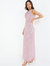 Pink Cowl Neck Sequin Evening Dress