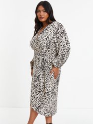 Plus Size Animal Print Midi Dress