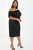 Plus Size Bow Detail Bardot Midi Dress