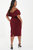 Plus Size Bow Detail Bardot Midi Dress