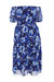 Plus Size Chiffon Floral Bardot Tiered Midi Dress