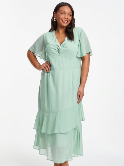 Quiz Plus Size Chiffon Knot Detail Tiered Maxi Dress product