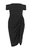 Plus Size Chiffon Ruched Midi Dress - Black