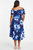 Plus Size Floral Bardot Ruched Dip Hem Dress