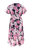 Plus Size Floral Print Midi Dip Hem Dress