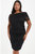 Plus Size Mesh Bardot Bodycon Dress - Black