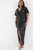 Plus Size Sequin Wrap Batwing Maxi Dress