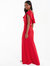 Red One Shoulder Frill Maxi Dress