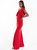 Red One Shoulder Frill Maxi Dress