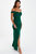 Ruched Bardot Wrap Maxi Dress