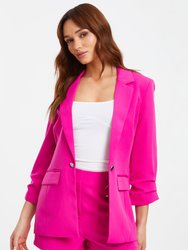 Ruched Sleeve Tailored Blazer