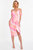 Satin Ombre Cold Shoulder Midi Dress - Pink
