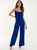 Scuba Crepe Cowl Neck Palazzo Jumpsuit - Royal Blue