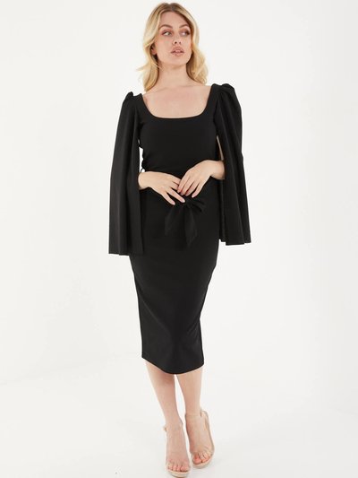 Quiz Scuba Crepe Split Sleeve Midi Dress product