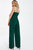 Scuba Crepe V Neck Belted Palazzo Jumpsuit - Green