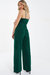 Scuba Crepe V Neck Belted Palazzo Jumpsuit - Green